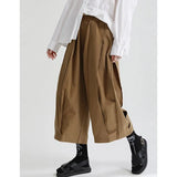 High Elastic Waist Black Pleated Long Wide Leg Trousers New Loose Fit Pants Women Fashion Tide Spring Autumn 2023