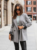 2025 New Suit Collar Long Sleeve Temperament Commuting Fashion Blast Lattice Small Suit