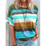 Women's Clothing 2025 New Summer Gradient Girl Short-Sleeved