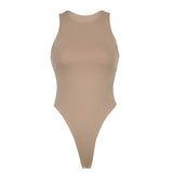 2021 Summer New Cut Out Strap Bodysuit With Buckle Off Shoulder Sleeveless Sexy Gothic Body Women Rompers Rave