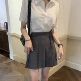 Pleated Skirt Women Elegant Lace-up High Waist A-line Mini Skirts Sexy Summer Office Lady Preppy Style Korean