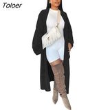 Cardigan For Women Knitted Warm Solid Full Sleeve Extra Long Coat Top Outwear Open Stitch Loose Casual 2023 Spring