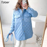 Women's Winter Plaid Quilted Jacket Thick Warm Belted Long Coat Vintage Green Loose Outerwear Oversize Streetwear Female