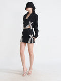 Toloer Fashion Suit Female 2024 Summer Diamond Bow Suit Short Two-Piece Package Buttock Skirt Skirt-Outfit