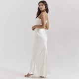 Satin Corset Maxi Dress-Outfit