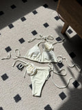 2024 European New Solid-Color Rose Drawstring Split Swimsuit
