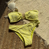 2025 New Embroidery Special Fabric Sexy Bra Smear Swimsuit