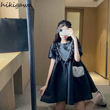 Vestidos De Mujer Summer Woman Dress Y2k Clothes O-neck Short Sleeve Ruffles Robe Loose Sweet Dresses Vestido