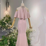 Engagement Dress Girl Light Extravagant Evening Dress Pink Toast Bridal Small Fishtail Senior Vocal