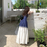 Summer New Pure Style Wearing V-Neck Tsets Design White Half-Dress