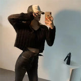 Chic Lazy Shortcase Tender Tender V-Neck Sweater Women's Long Sleeve
