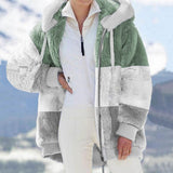2025 Autumn And Winter Warm Plush Bulbla Chain Pocket Hooded Loose Coat