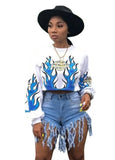 Print Cropped Sweat