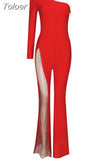 Summer Jumpsuits Women High Waist Playsuit Party Clubwear Bodysuit Rompers Mesh Wide Leg Pants Bandage