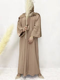 Robe Skirt Coat Women's Explosive Middle East Turkey Solid Color Big-Size Cardigan 2