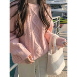 Winter Casual Elegant Knitted Sweater Women Pure Color Korean Fashion Y2k Clothing Long Sleeve Pullover Tops Office