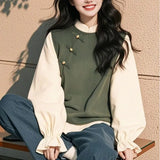 New Autumn Languiled Hooded Blouse Loose Fake Two Hooded Cowboy Coats Spring And