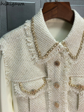 Blusas Elegant Shirts Women Mujer De Moda Korean Fashion Blouses Women Patchwork Tweed Shirt Vintage Loose Tops Female