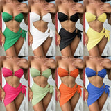 2023 New Breast-Skin Three-Piece Swimsuit Bikini