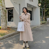 Winter 2020 Korean Hand Sewn High End Women Loose Black Loose Plus Size Lacing Belt Double Sided 100% Wool Coat Woolen