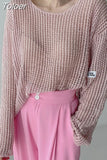 Fashion Y2K Sweater For Women Korean Woman Oversize Sweaters 2023 Hollow Out Female Clothing Long Sleeve Pullover