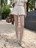 Fragrant Style Fashion Shorts Suit For Women 2023 Summer New Short Sleeve Crop Top Jacket And Shorts Two Piece