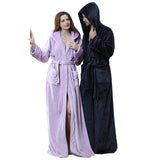 Winter Flannel Nightgown Plus Velvet Thick and Warm Couple Men Long Style Pajamas Ladies Cute and Comfortable