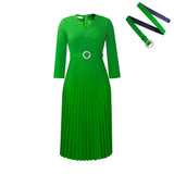 Women's Clothing 2025 Autumn New V-Neck Fashion Temperament Elegant Folding Skirt