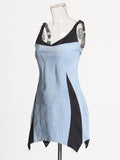 High-End Feel Denim Sling Skirt 2025 Autumn And Winter Women's New Bag Hips Waist Fish Bone Dress Dress