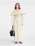 Elegant Solid Color Big Collar Long Hair Coat 2025 Autumn And Winter New Women's