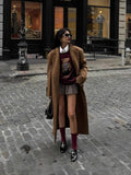 New Women's Bear Embroidered Retro Body Sweater College Style Knitted Shirt