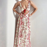 Women's Fashion Casual Simple Sexy Hanging Neck Empty Sleeveless Dress