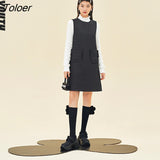Women Dress Spring Sleeveless Round Neck Unique Design A Line Side Zipper Floral Texture Vintage Elegant