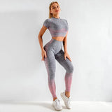 Piece Push Up Set Leggings Shirt Gym Sets Tracksuit Women Workout Gym Clothing Sport Clothes Fitness Suits Women's