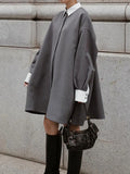 Lazy Commuting Top 2025 Autumn New Bumpy Straight Barrel Loose Thin Long Coat