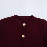 Buckle-Repair Knitted Cardigan 2025 Spring Collar Bag Long-Sleeved Women's Sweater