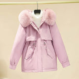 Send To Overcome The Female 2024 New Add Velvet Add Thick Cotton-Padded Jacket Winter Wear Korean Version Small Down Cotton-Padded Jacket Coat Season-Outfit
