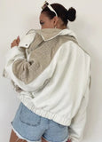 Sport Zipper Turndown Collar Long Sleeve