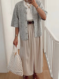 Women's Casual Pure Color Short-Sleeved Knitted