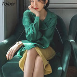 Vintage Long Sleeved Silk Shirts Women 2023 Autumn Loose Turn Down Collar Satin Shirt Woman Button Up Elegant