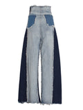 2023 New Summer Fashion Women Clothes High Waist Full Length Pants Female Denim Patchwork Jeans Long