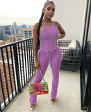 Sexy Strap Ruched Two-Piece Pants