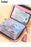 Women Credit ID Card Holder Case Extendable Business Bank Cards Bag Wallet Coin Purse Carteira Mujer