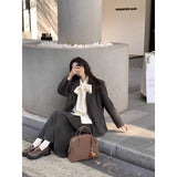 Temperament Reduced-Age Shirt Jacket Half-Dress Suit Women 2025 Autumn And Winter Lazy Loose Three