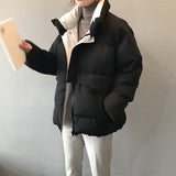 Winter New Style Solid Cotton-Padded Jacket Women Oversize Bread Stand-Up Collar Thick Warm Causal Chic Coat Parka