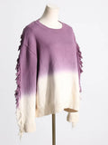 Toloer Wind Gradually Pull Wool Edge Long Sleeve Knit Jacket Spring 2024 New Fashion Trend Design Sense Sweater Woman-Outfit