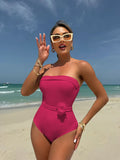 2024 New One-Clothing Multi-Clothed Drawstring With Small Flower Swimsuit Bikini
