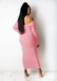 Knitting V-Neck Long Bodycon