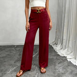 Women's Casual Fashion. Waist Wide Leg Trousers Thin Loose