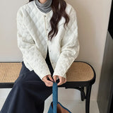 Ling Ge Cotton Dress Female 2024 Autumn And Winter New Cotton-Padded Jacket Short Cotton Thin Puff Coat Korean Small Padded Coat-Outfit